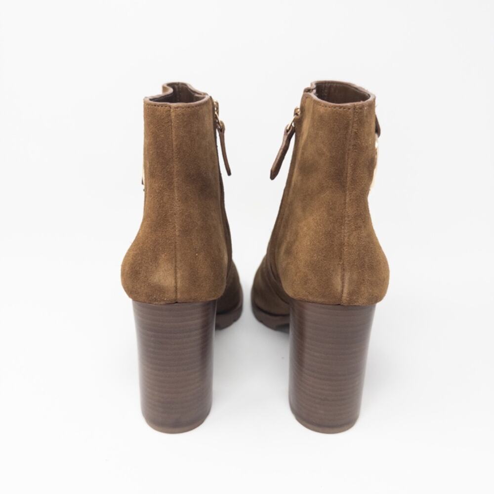 Tory Burch Sofia Lug Sole Bootie Natural Suede Festival Brown 85mm Womens Size 1 - Picture 6 of 8